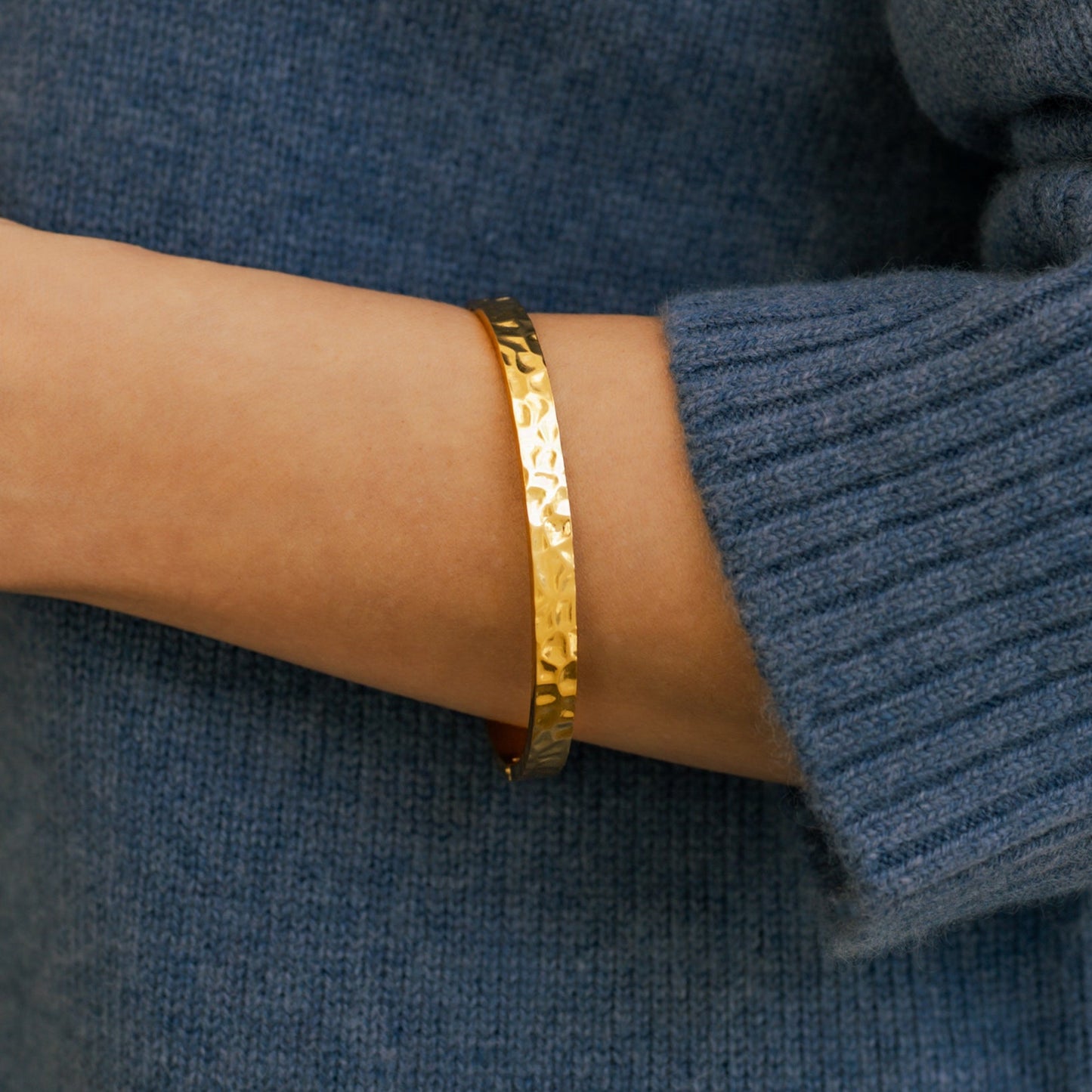 Hammered Gold Cuff Bracelet