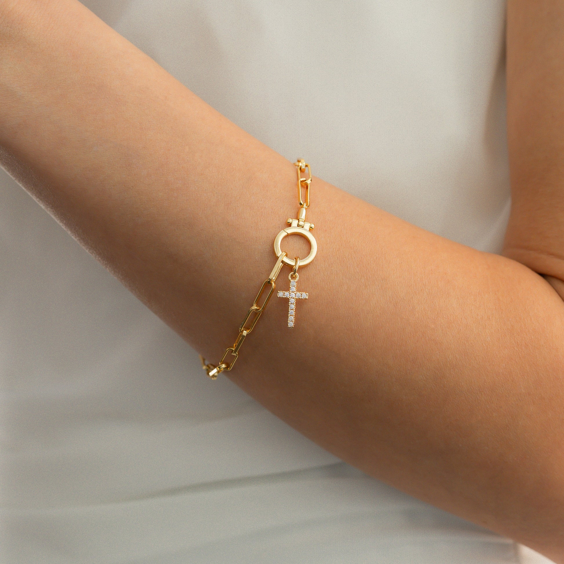 Pave Cross Charm