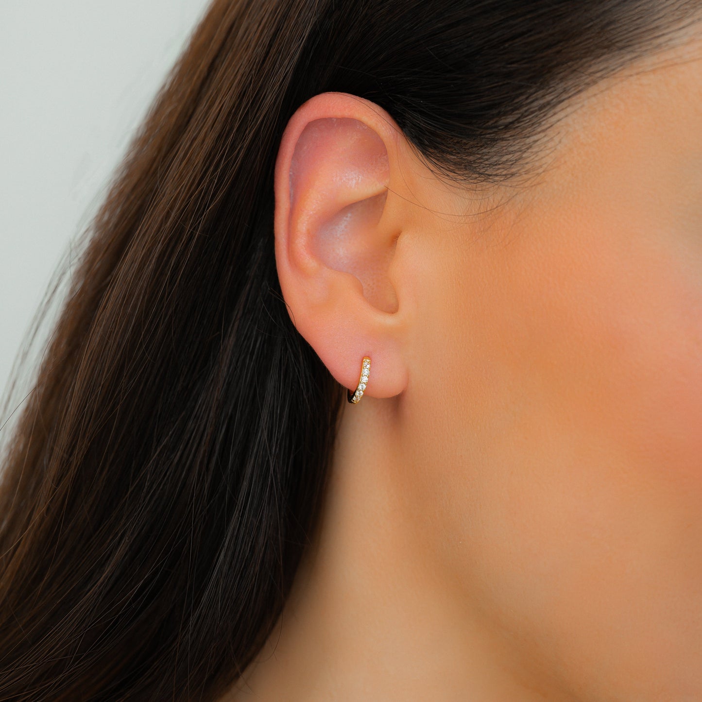 Pave Huggie Hoop Earrings