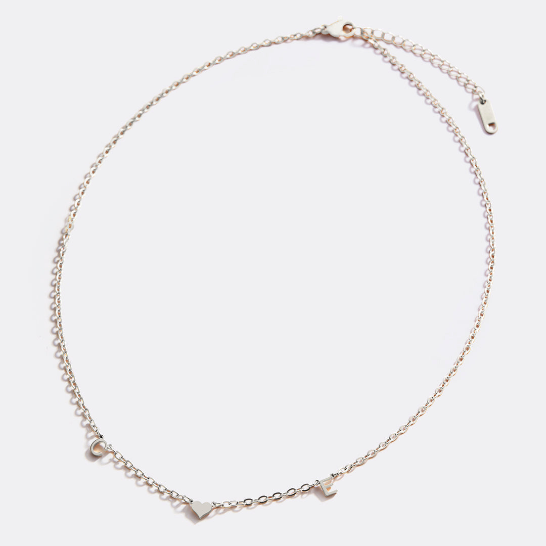 One Heart Initial Necklace