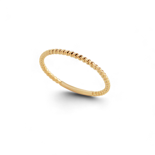 Gold Dainty Stacking Beaded Ring