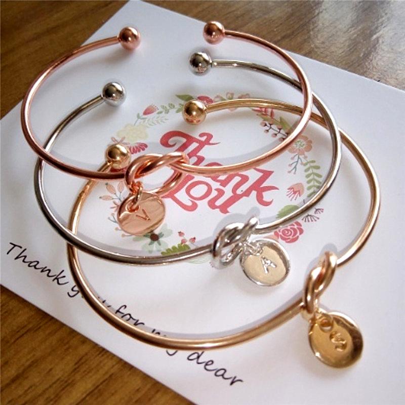 Personalized Tie the Knot Bracelet • Bridesmaid Gift Bracelet