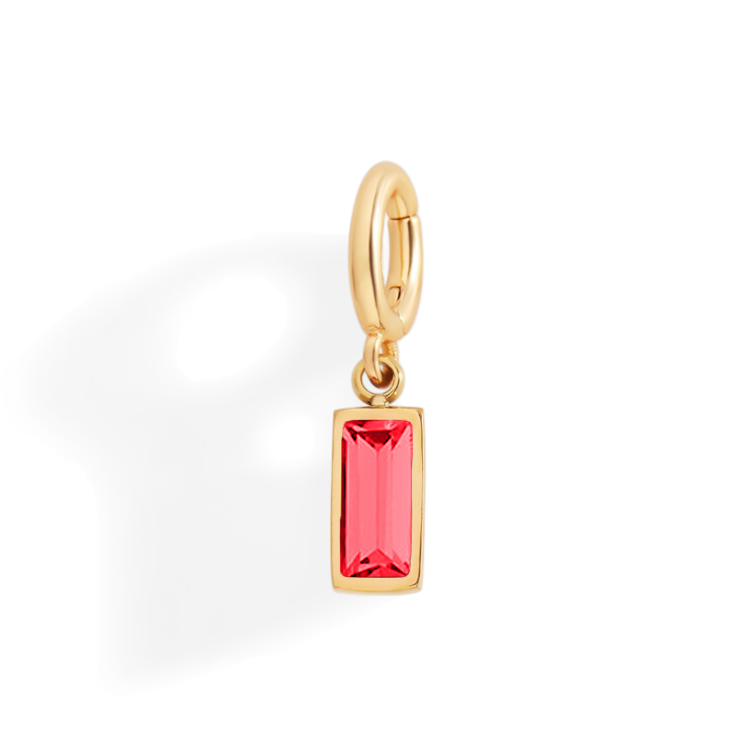 Dainty Baguette Birthstone Charm