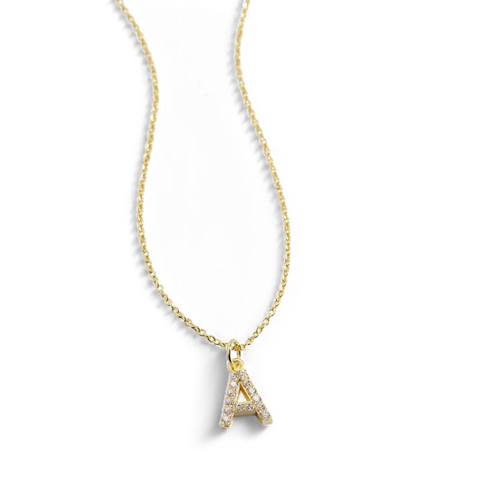 Pavé Uppercase Initial Necklace