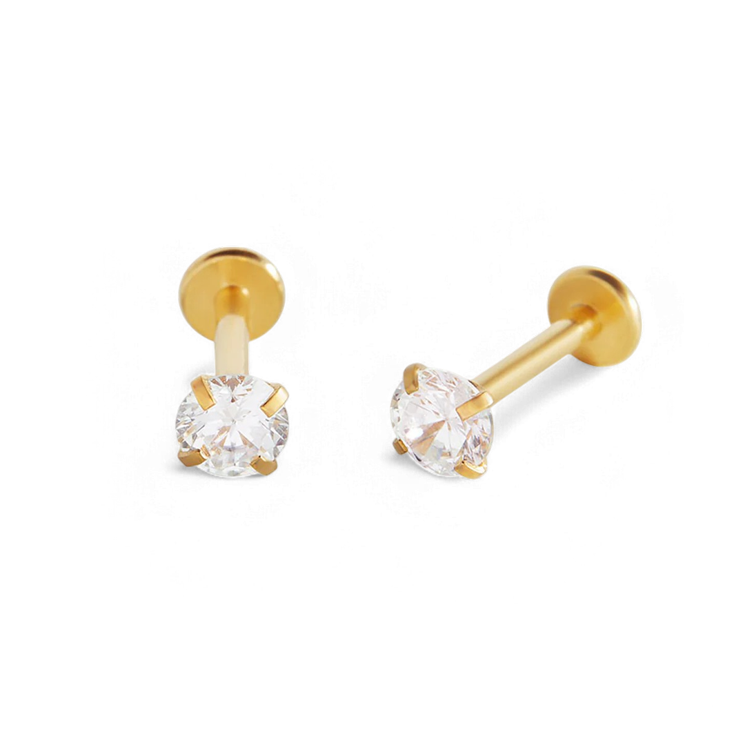 Crystal Sleeper Flatback Studs | 18g