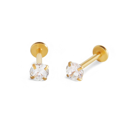 Crystal Sleeper Flatback Studs | 18g