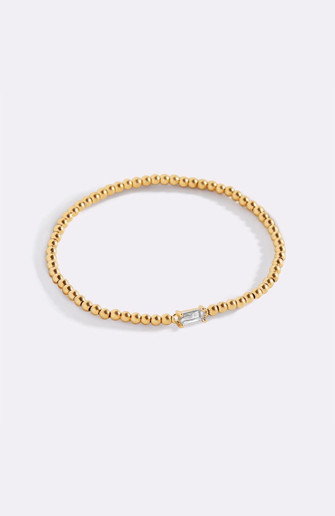 Gold Beaded Birthstone Bracelet