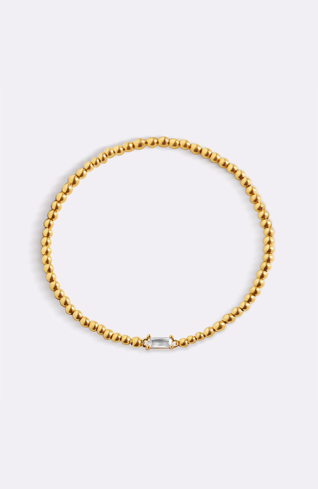 Gold Beaded Birthstone Bracelet
