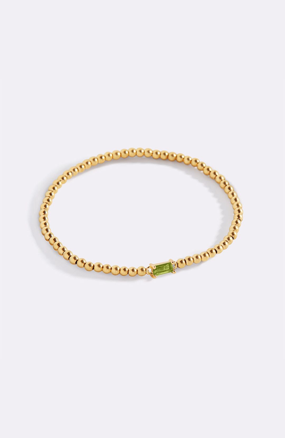 Gold Beaded Birthstone Bracelet