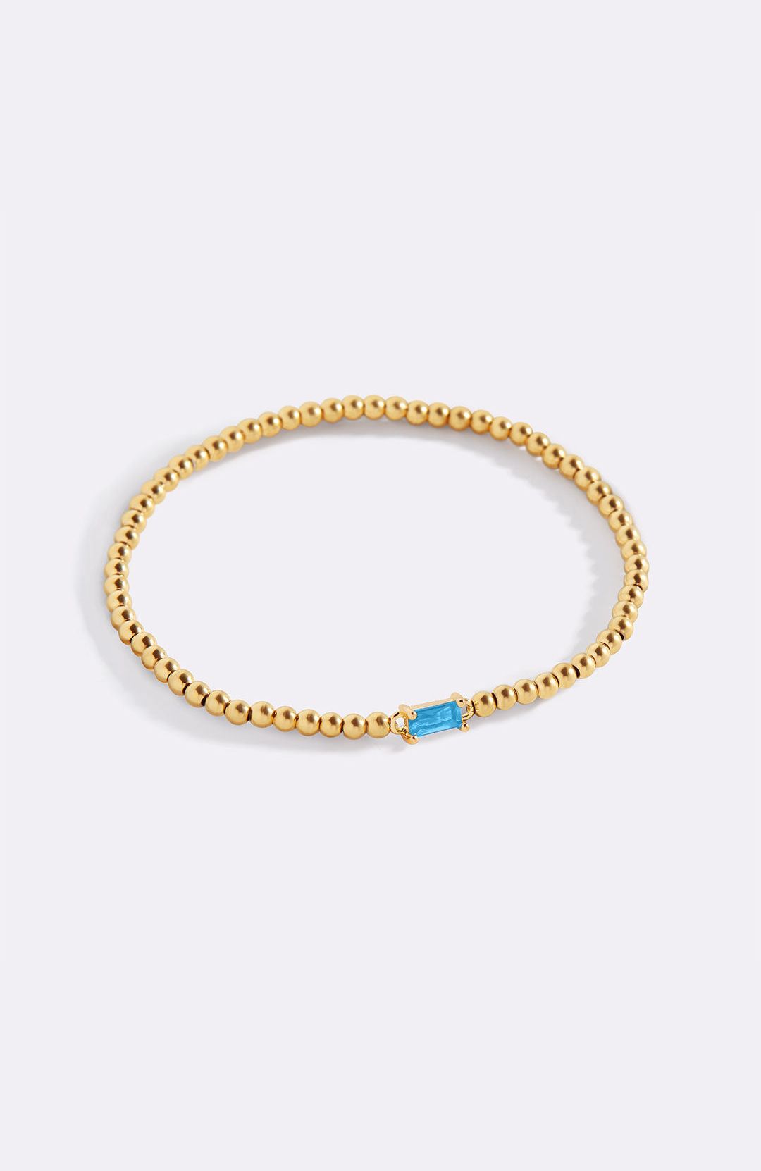 Gold Beaded Birthstone Bracelet