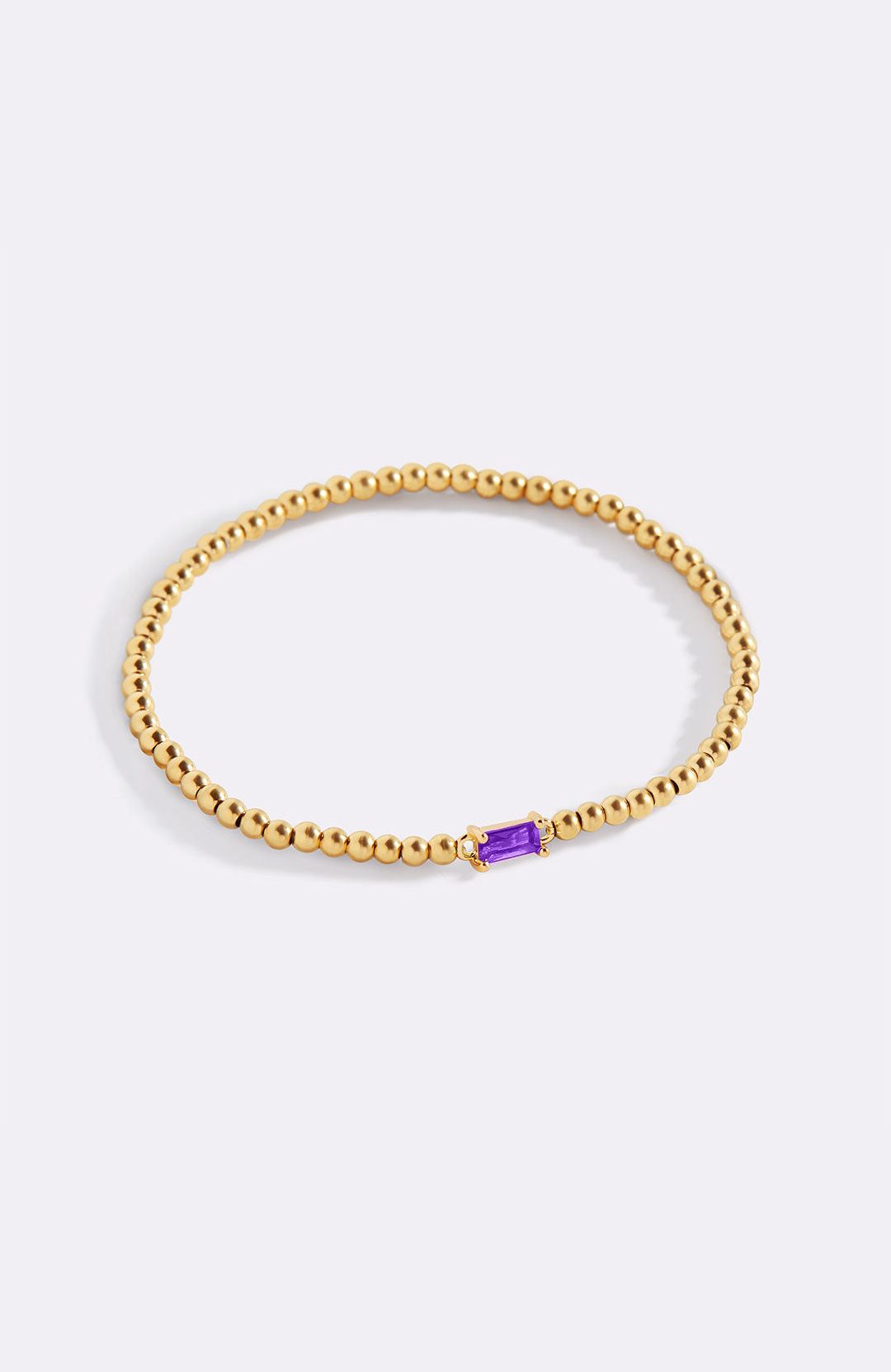 Gold Beaded Birthstone Bracelet