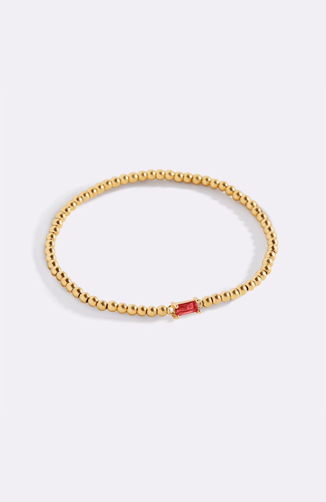 Gold Beaded Birthstone Bracelet