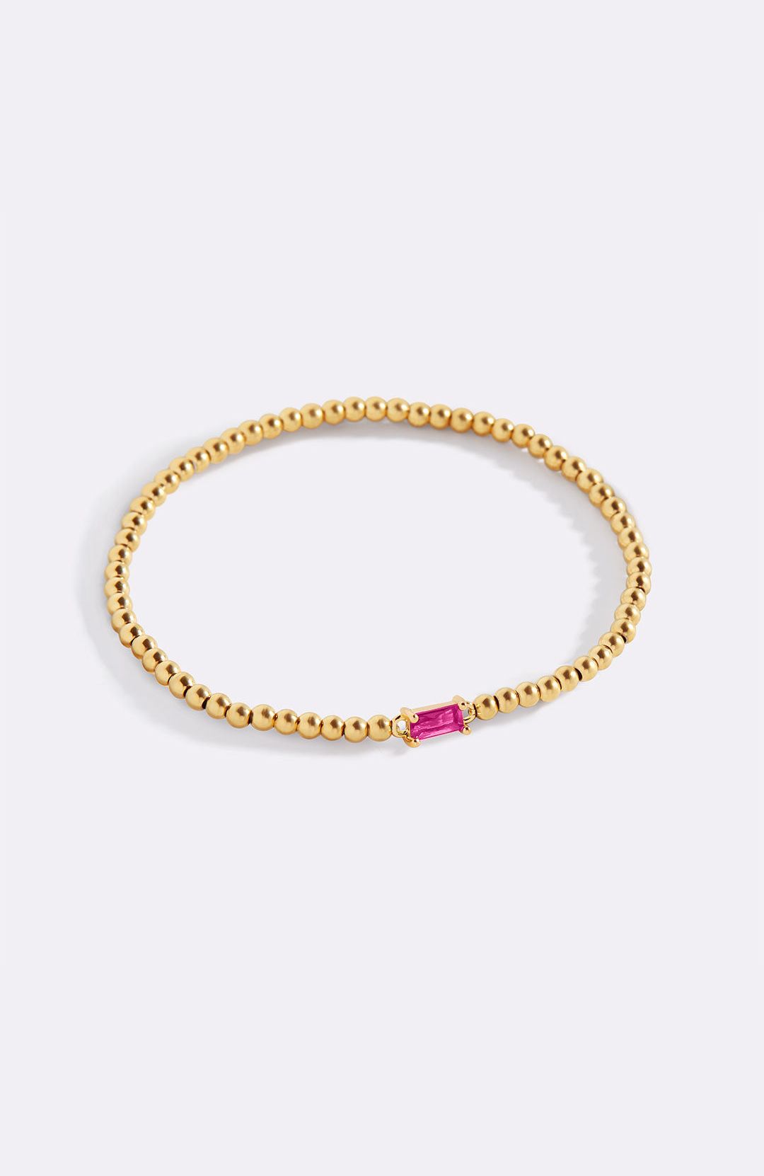 Gold Beaded Birthstone Bracelet