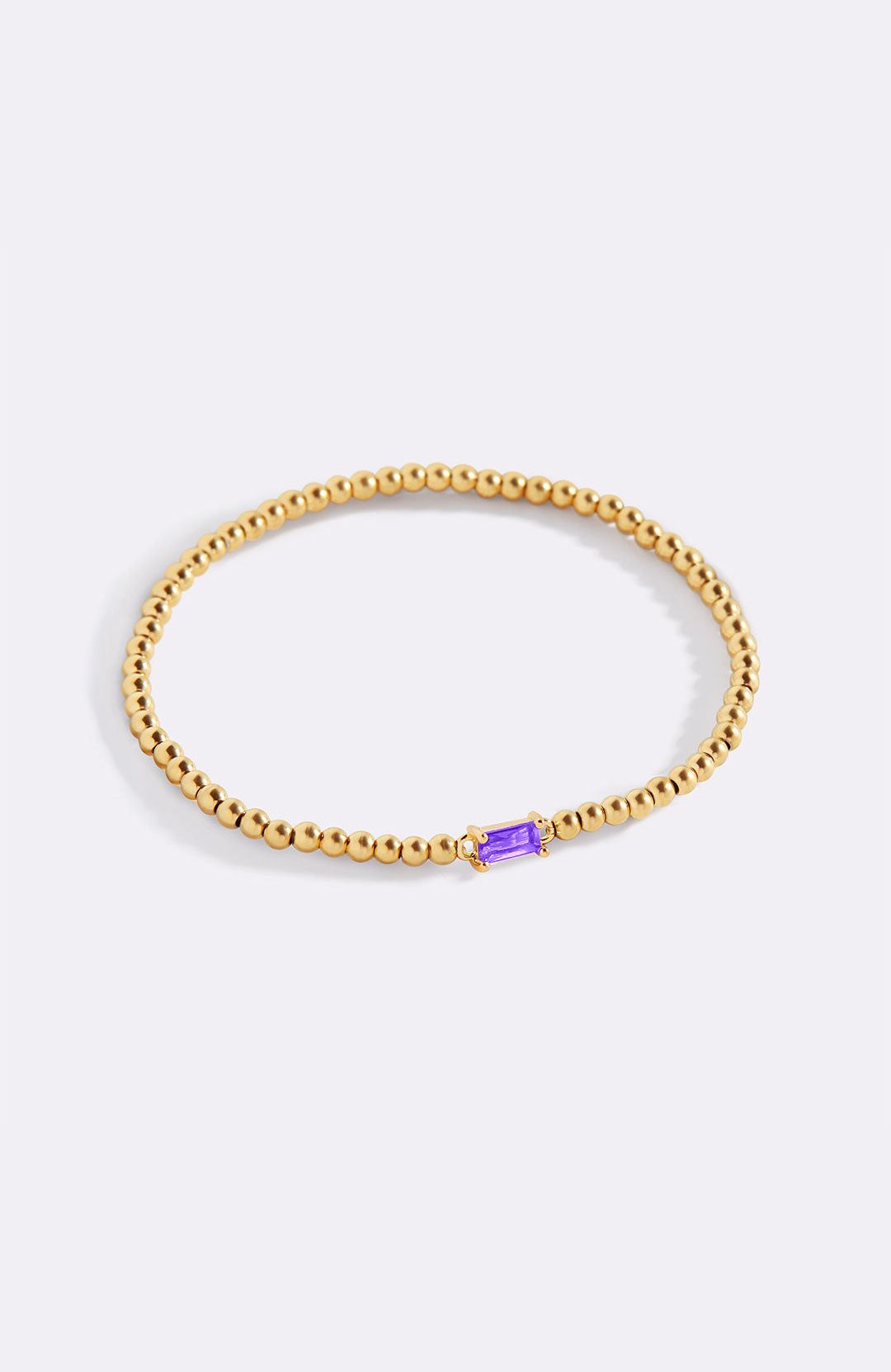 Gold Beaded Birthstone Bracelet