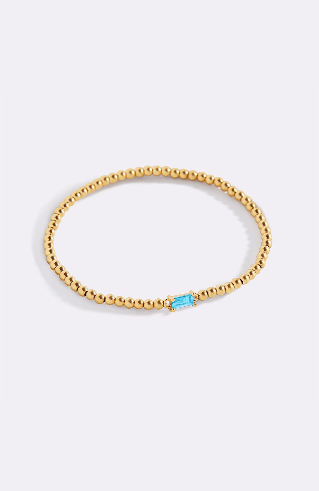 Gold Beaded Birthstone Bracelet