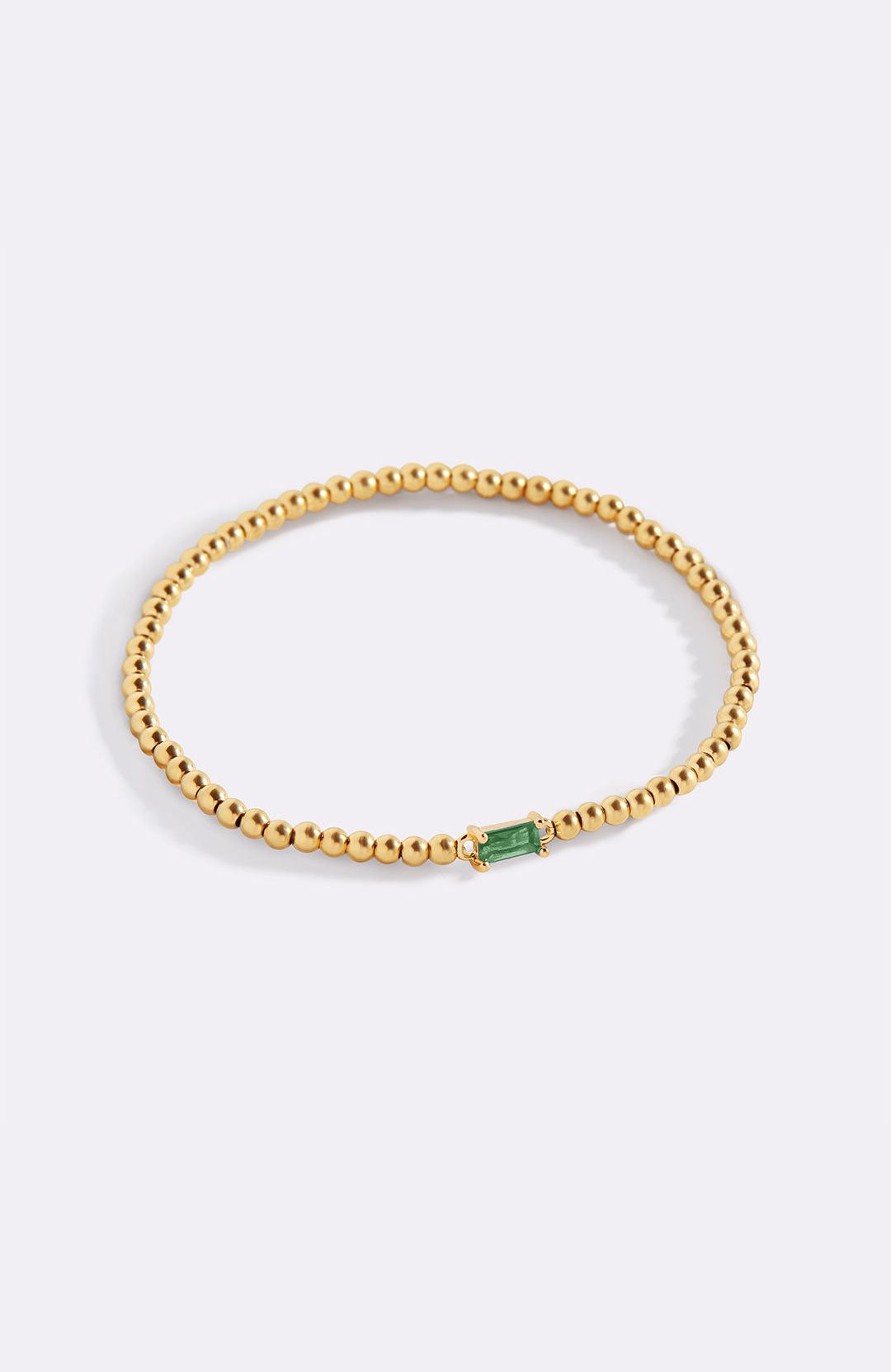 Gold Beaded Birthstone Bracelet