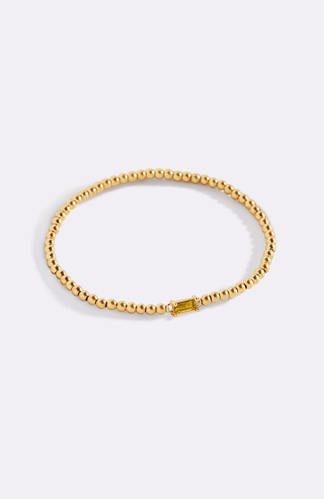 Gold Beaded Birthstone Bracelet