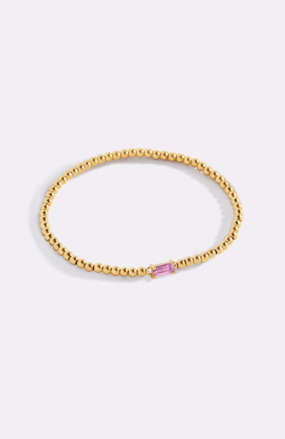 Gold Beaded Birthstone Bracelet