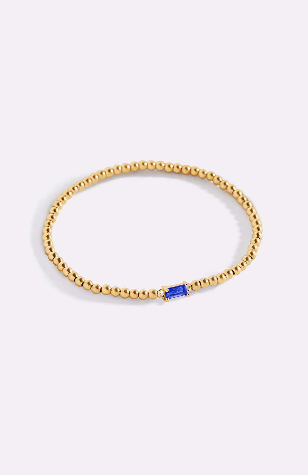 Gold Beaded Birthstone Bracelet