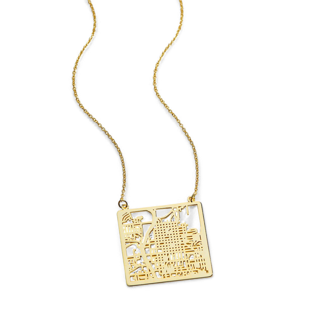 Custom Map Pendant Necklace