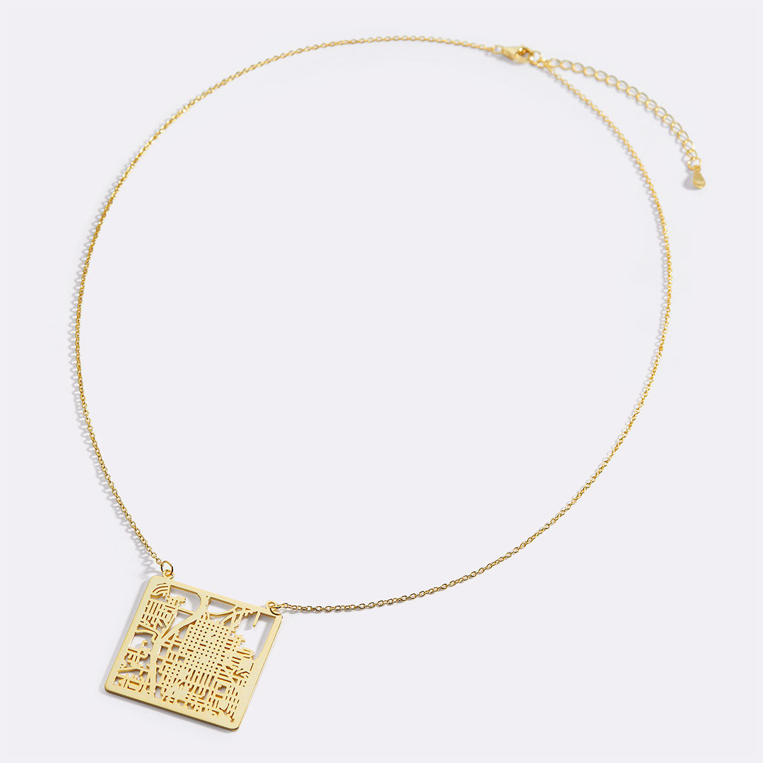 Custom Map Pendant Necklace