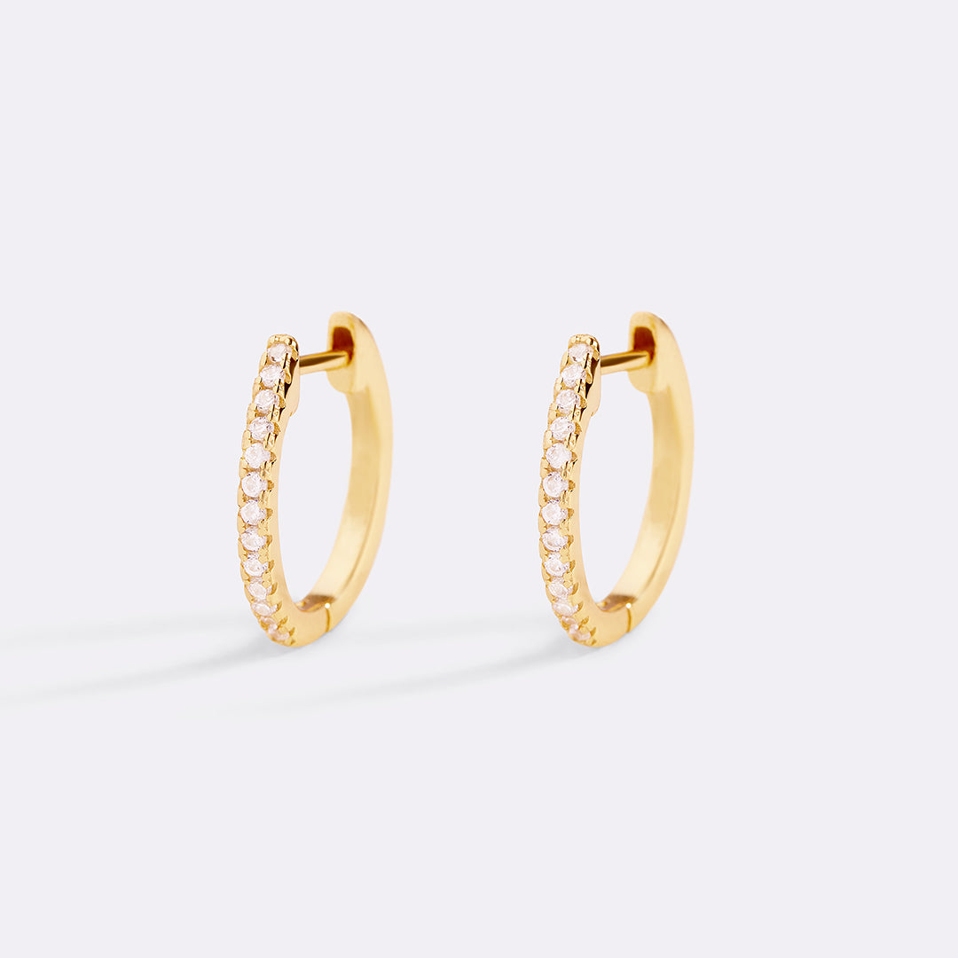 Small Dainty Pave Earring