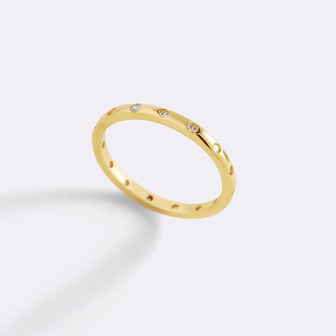 Bezel-Set Tiny Stacking Ring