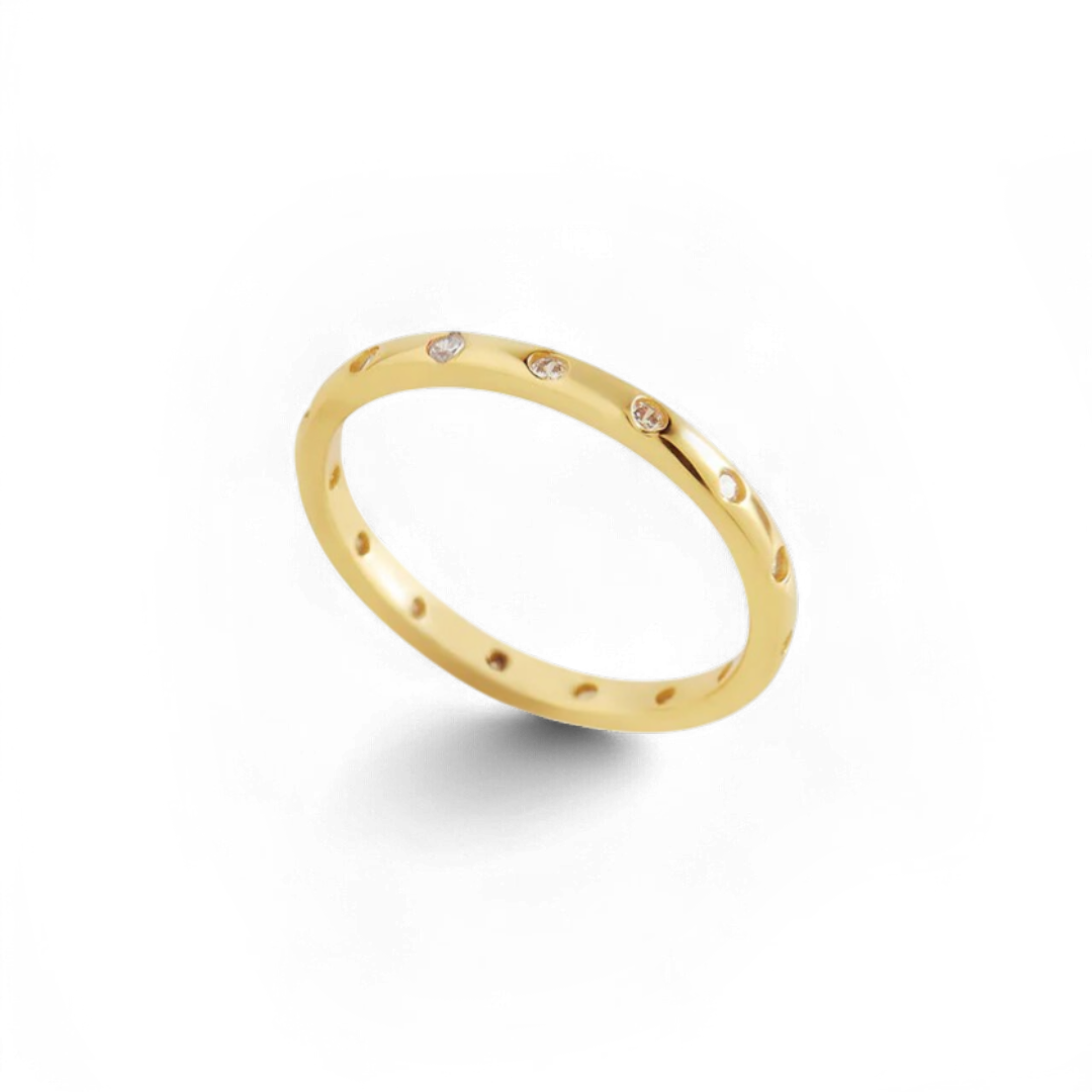 Bezel-Set Tiny Stacking Ring