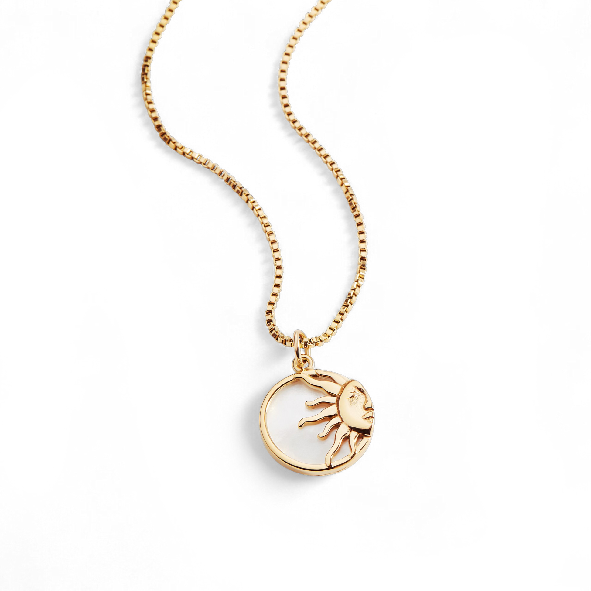 Enamel Sun Pendant Necklace