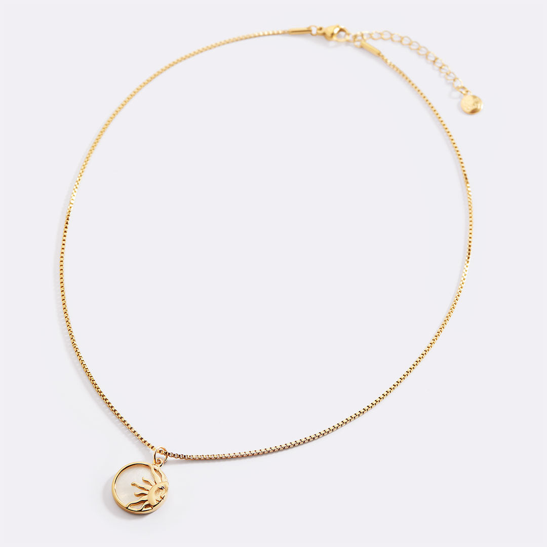 Enamel Sun Pendant Necklace