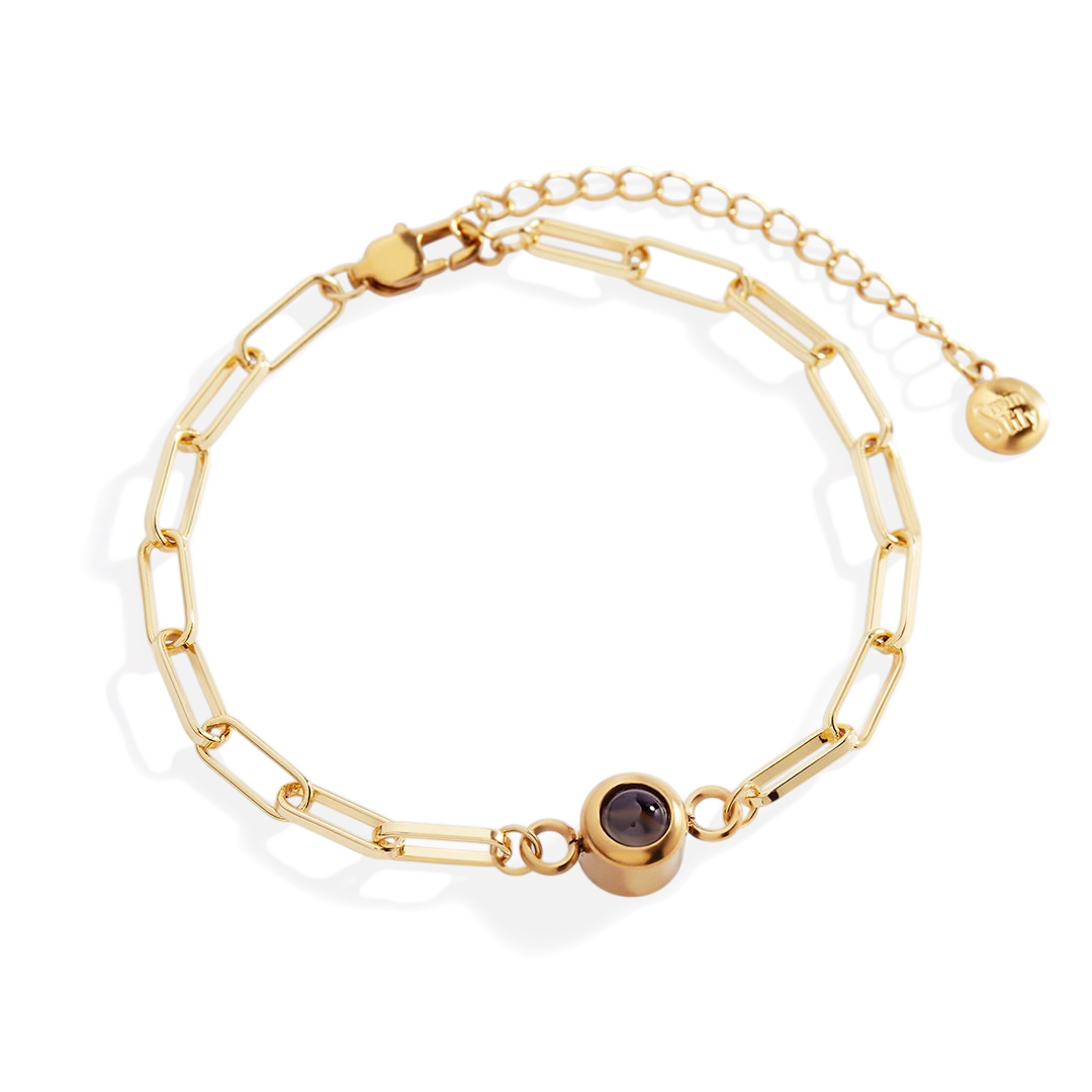 Photo Bracelet with Paperclip Chain
