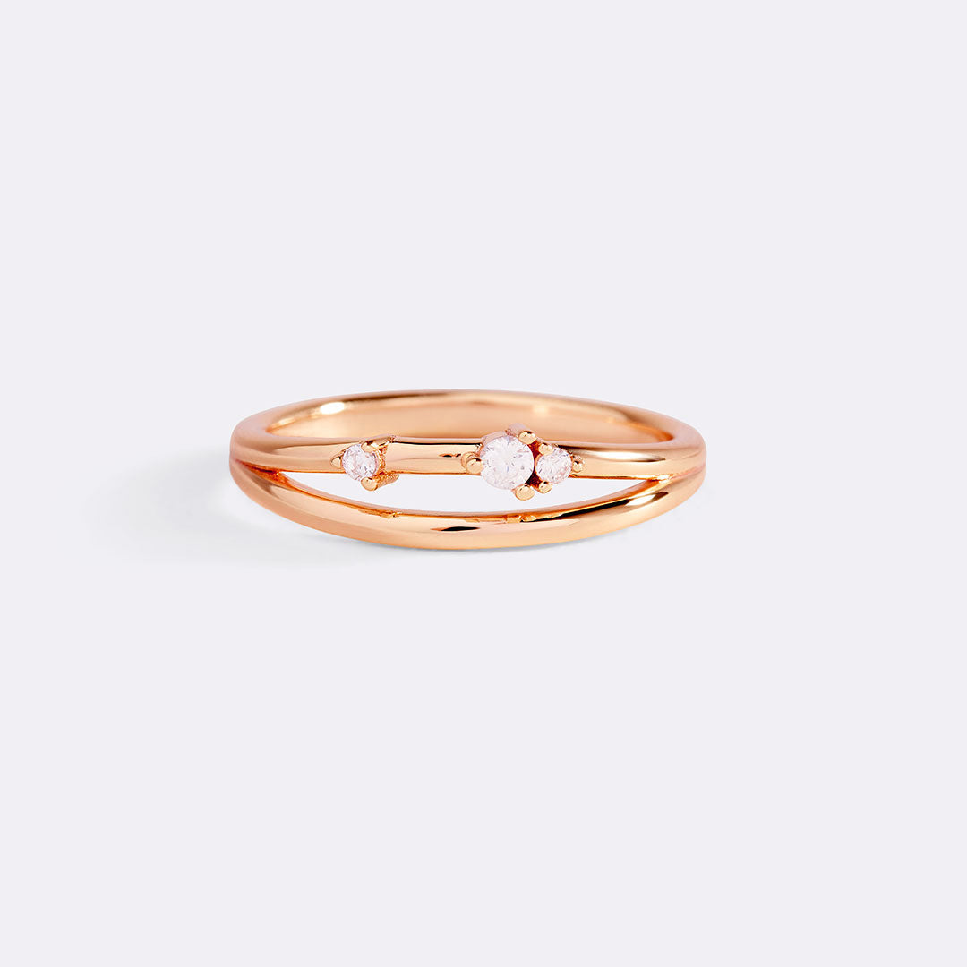 Crescent Moon Diamond Ring