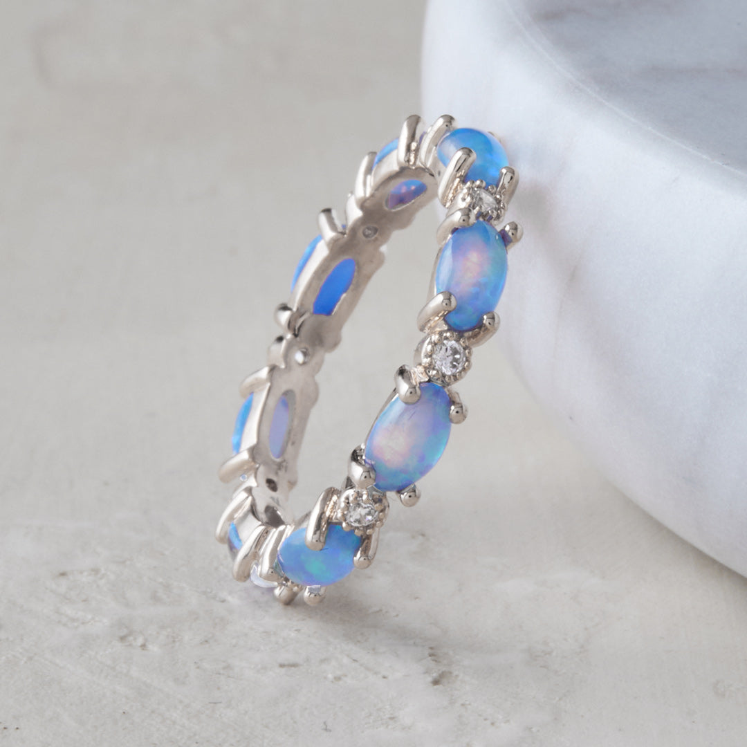 Eternity Fire Opal Ring