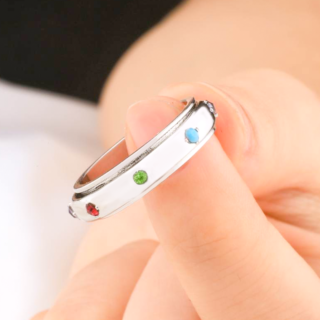 Gemstone Station Fidget Ring