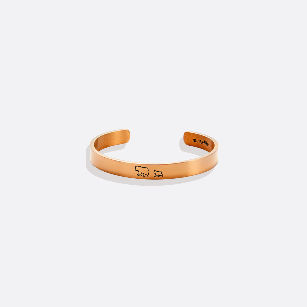 Mama Bear & Her Baby Bears Engraved Cuff Bracelet