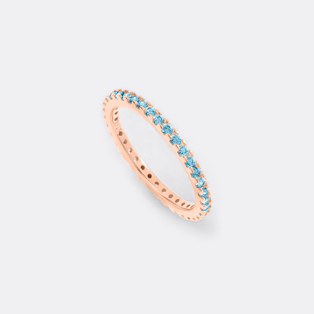 March Birthstone Eternity Stacking Ring