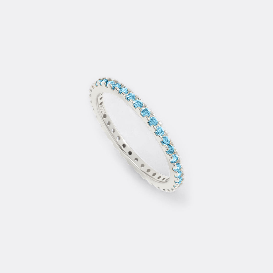 March Birthstone Eternity Stacking Ring