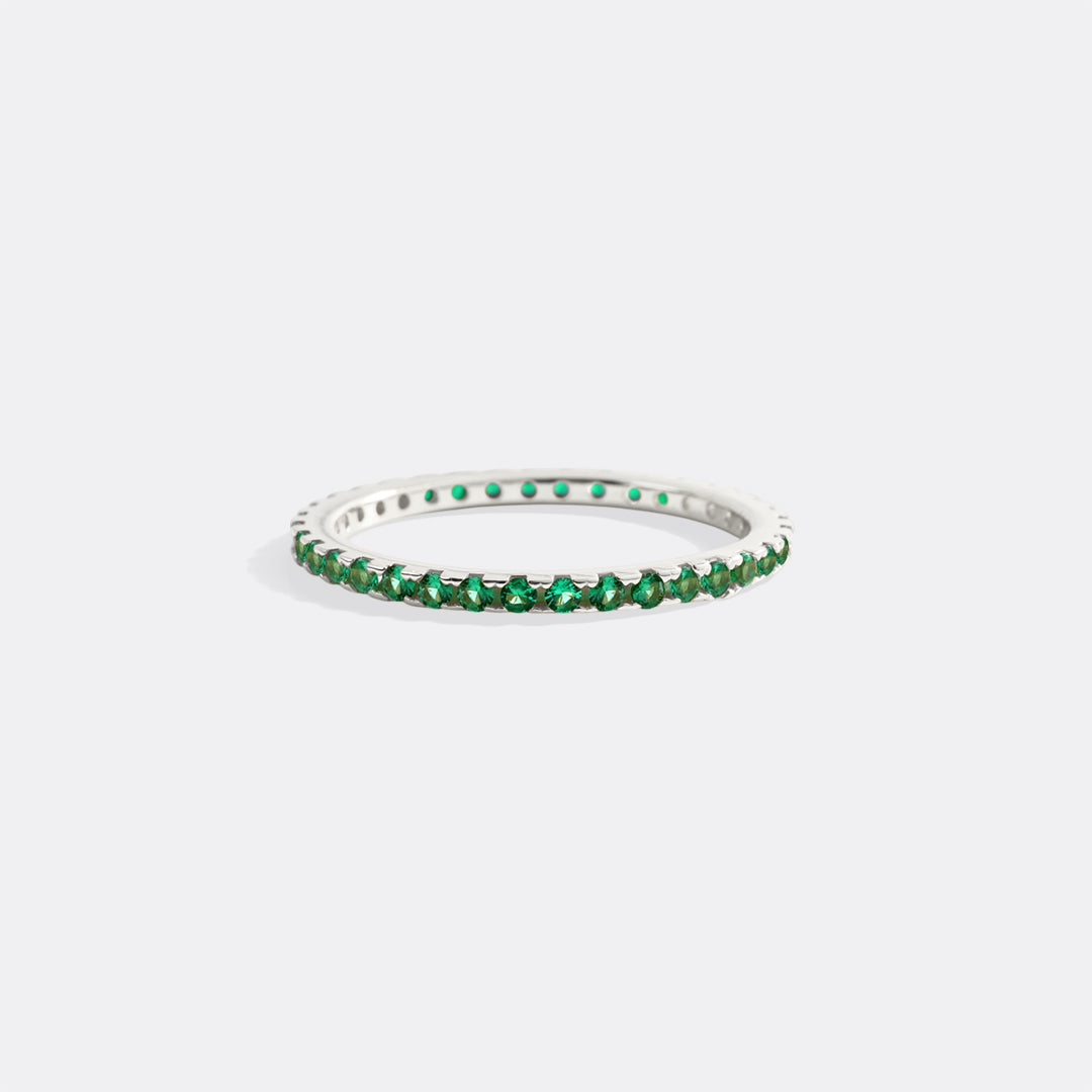 May Birthstone Eternity Stacking Ring