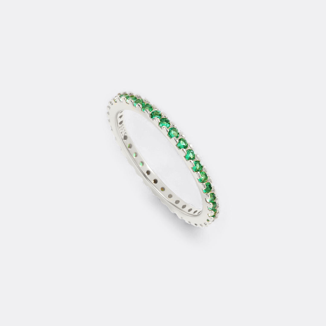 May Birthstone Eternity Stacking Ring