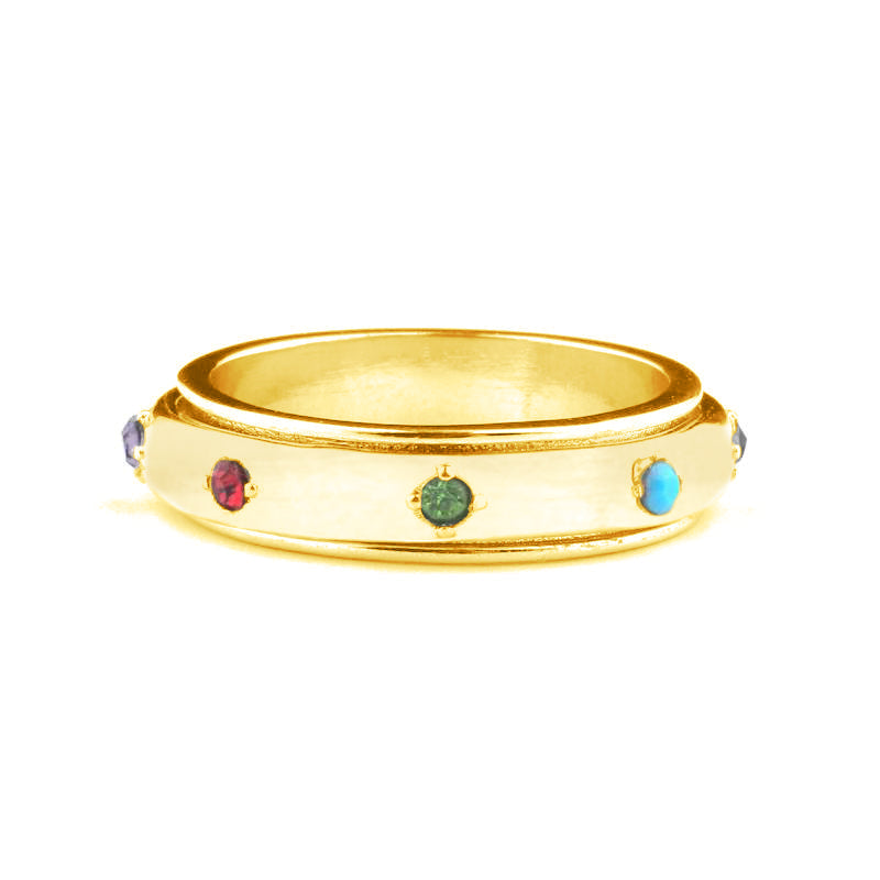 Gemstone Station Fidget Ring