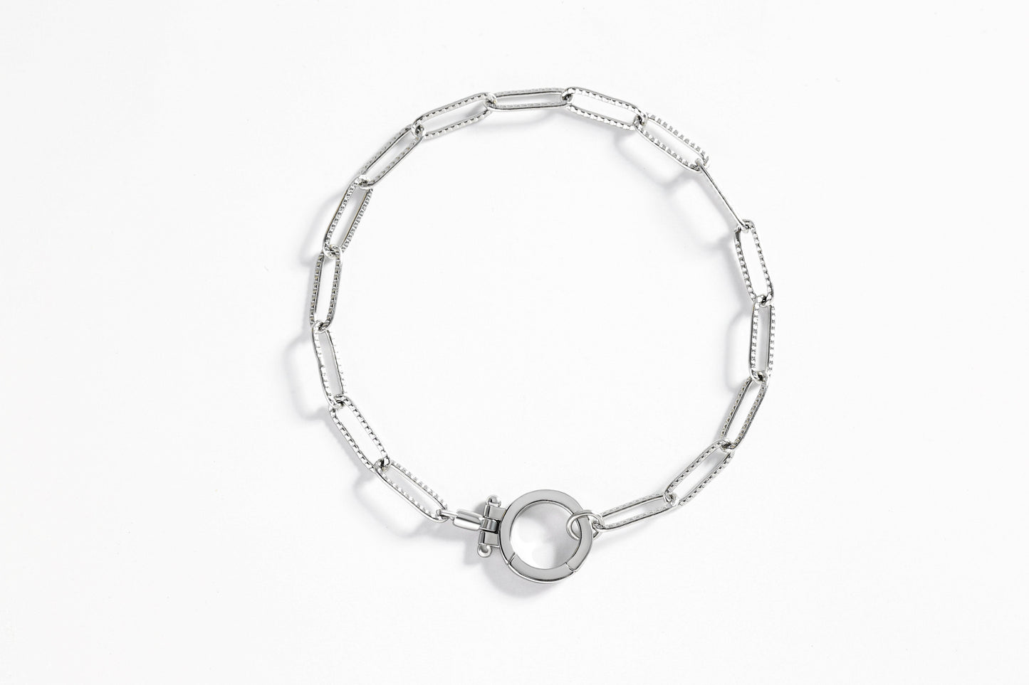 Mint Paperclip Textured Bracelet
