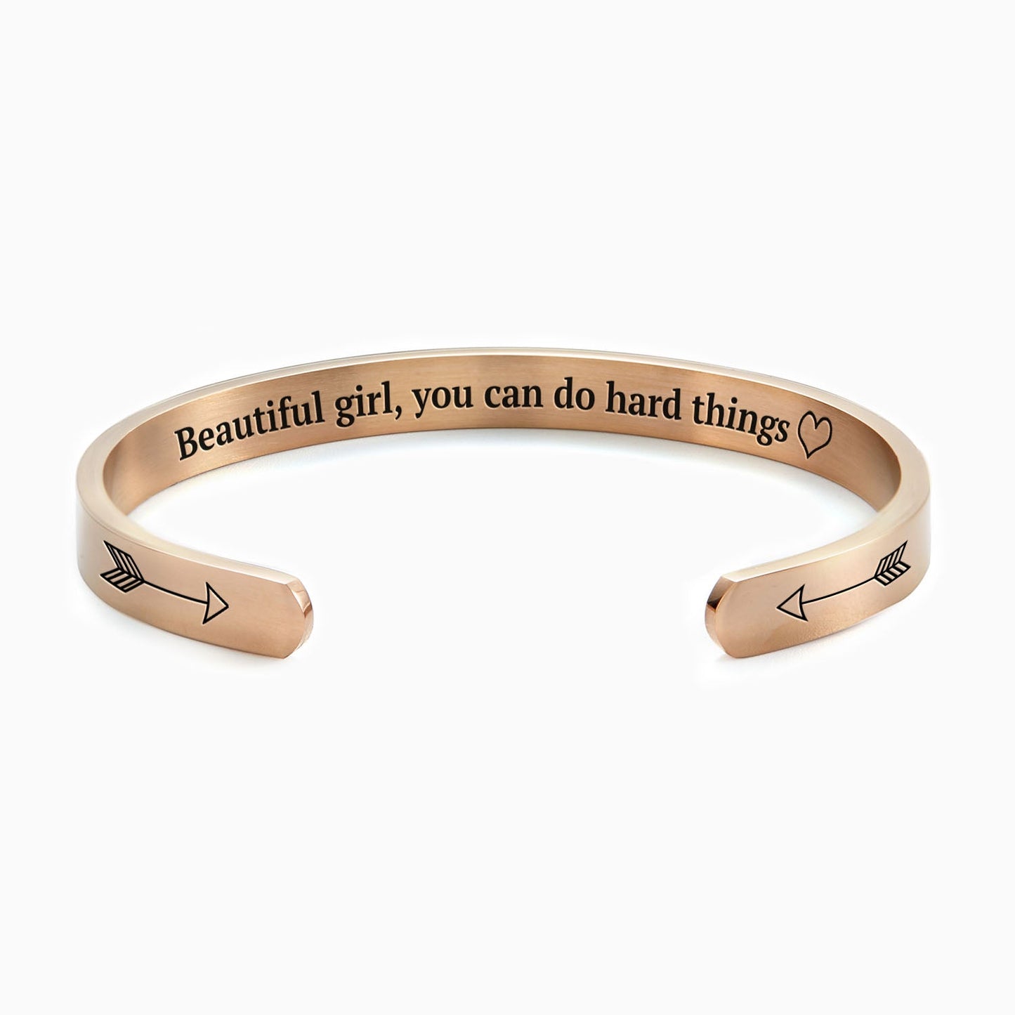 Beautiful Girl You Can Do Hard Things Cuff Bracelet