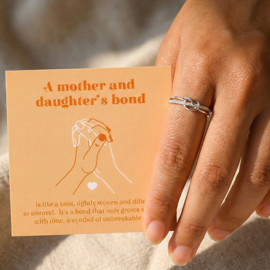 Mother & Daughter Bond Double Band Knot Ring