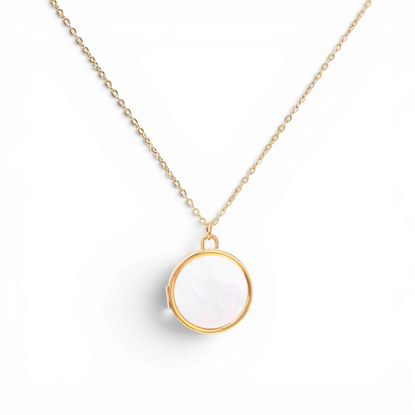 Mother of Pearl Locket Necklace