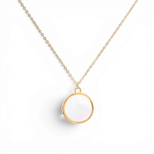Mother of Pearl Locket Necklace