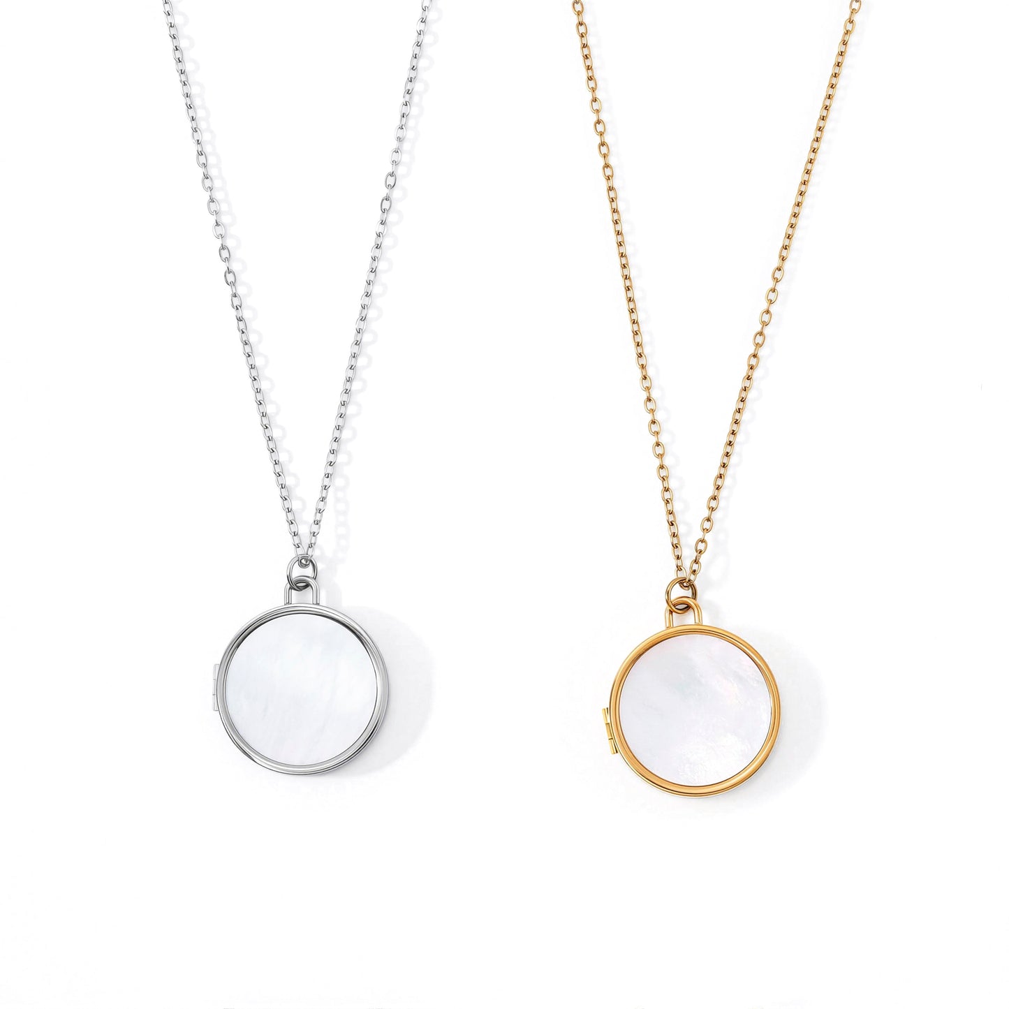 Mother of Pearl Locket Necklace