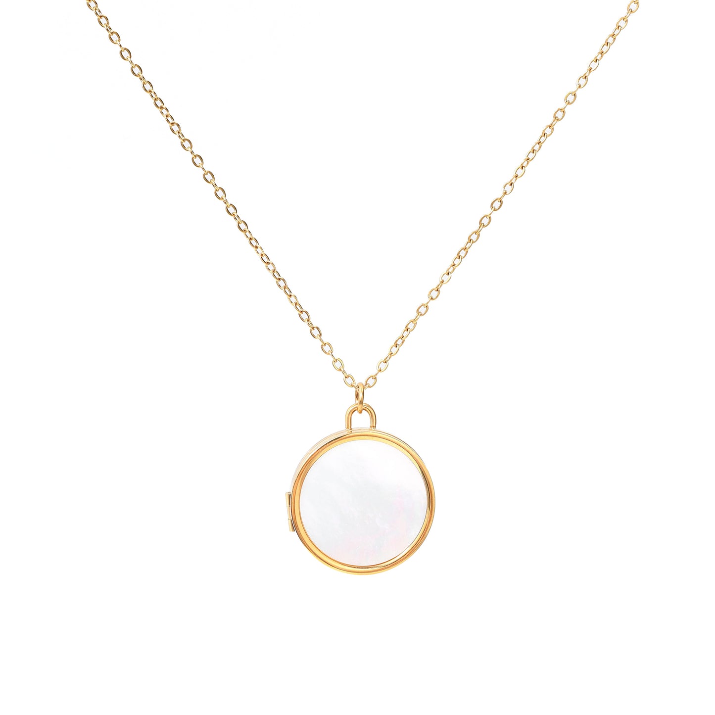 Mother of Pearl Locket Necklace