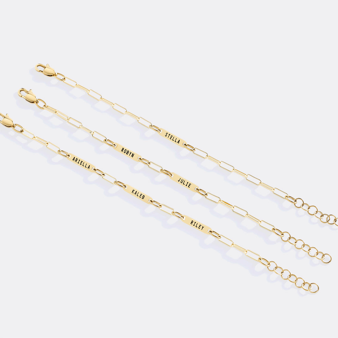 Personalized Paperclip Name Bracelet
