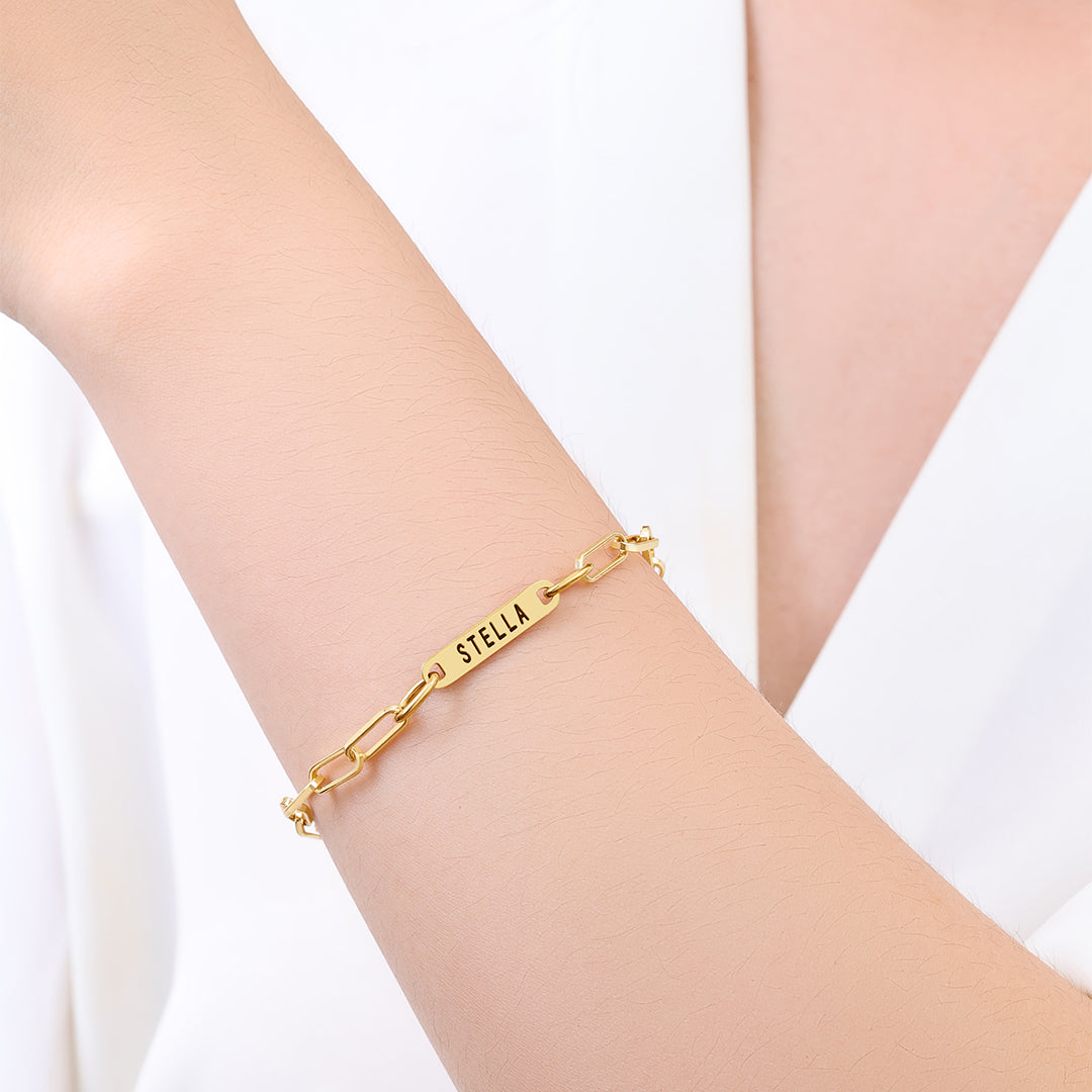 Personalized Paperclip Name Bracelet