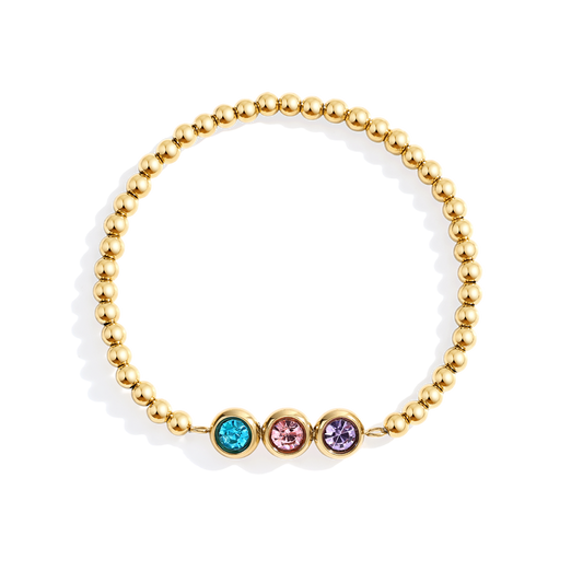 Personalized Birthstone Beaded Bracelet